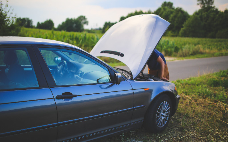 Broken down car at the roadside